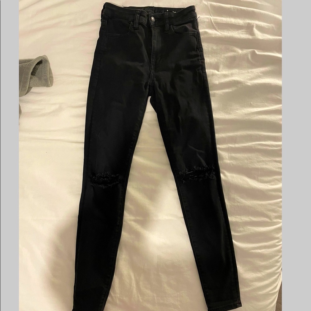 Stretch high-rise black jeans American eagle